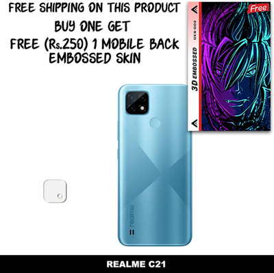 SOMTONE Camera Lens Protector for REALME C21 FREE 1 3D EMBOSSED SKIN FOR MOBILE BACK WITH CUT C1S002(Pack of 1)
