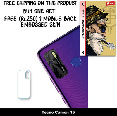 ARBAN Camera Lens Protector for Tecno Camon 15 FREE 1 3D EMBOSSED SKIN FOR MOBILE BACK C1S001(Pack of 1)