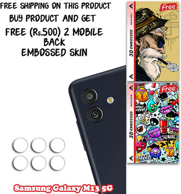 SOMTONE Camera Lens Protector for Samsung Galaxy M13 5G WITH FREE 500 RUPEES 2 3D EMBOSSED SKIN FOR MOBILE BACK CS001(Pack of 3)