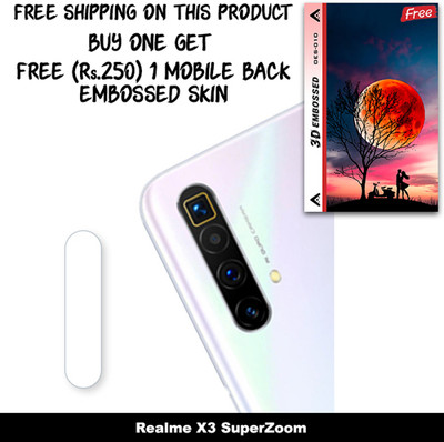 SOMTONE Camera Lens Protector for Realme X3 SuperZoom FREE 1 3D EMBOSSED SKIN FOR MOBILE BACK WITH CUT C1S010(Pack of 1)