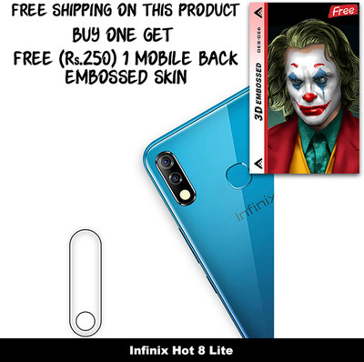 ARBAN Camera Lens Protector for Infinix Hot 8 Lite FREE 1 3D EMBOSSED SKIN FOR MOBILE BACK WITH CUT C1S026(Pack of 1)