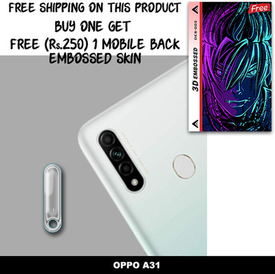 ARBAN Camera Lens Protector for OPPO A31 FREE 1 3D EMBOSSED SKIN FOR MOBILE BACK WITH CUT C1S002(Pack of 1)