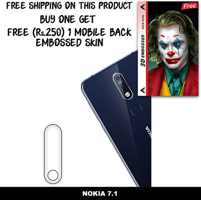 SOMTONE Camera Lens Protector for NOKIA 7.1 FREE 1 3D EMBOSSED SKIN FOR MOBILE BACK WITH CUT C1S026(Pack of 1)