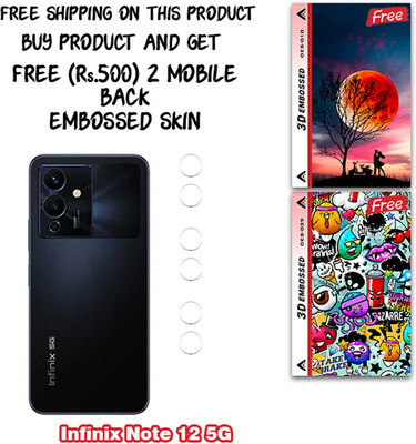 SOMTONE Camera Lens Protector for Infinix Note 12 5G WITH FREE 500 RUPEES 2 3D EMBOSSED SKIN FOR MOBILE BACK CS010(Pack of 3)