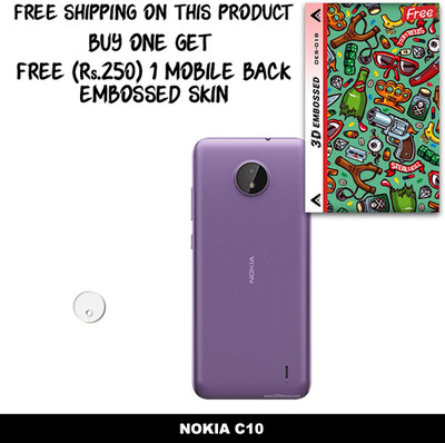 SOMTONE Camera Lens Protector for NOKIA C10 FREE 1 3D EMBOSSED SKIN FOR MOBILE BACK WITH CUT C1S018(Pack of 1)