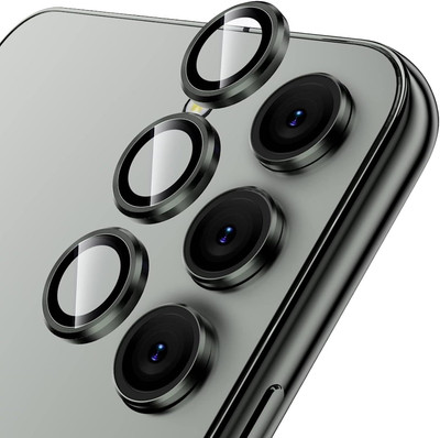 A3sprime Camera Lens Protector for Samsung Galaxy S23 Plus 5G, |Full Coverage 9H Surface Hardness Tempered Glass with Metal Ring Guard Camera Protector|(Pack of 3)