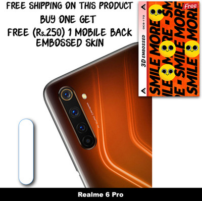 SOMTONE Camera Lens Protector for Realme 6 Pro FREE 1 3D EMBOSSED SKIN FOR MOBILE BACK WITH CUT C1S172(Pack of 1)