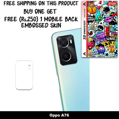 SOMTONE Camera Lens Protector for Oppo A76 FREE 1 3D EMBOSSED SKIN FOR MOBILE BACK WITH CUT C1S039(Pack of 1)