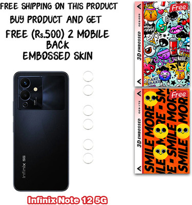 SOMTONE Camera Lens Protector for Infinix Note 12 5G WITH FREE 500 RUPEES 2 3D EMBOSSED SKIN FOR MOBILE BACK CS039(Pack of 3)