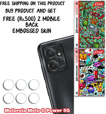 SOMTONE Camera Lens Protector for Moto G Power 5G WITH FREE 500 RUPEES 2 3D EMBOSSED SKIN FOR MOBILE BACK CS018(Pack of 3)