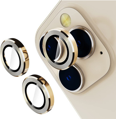 Loopee Back Camera Lens Glass Protector for Apple iPhone 12 Pro Camera Lens Metal Ring Easy To Install (Gold)(Pack of: 3)