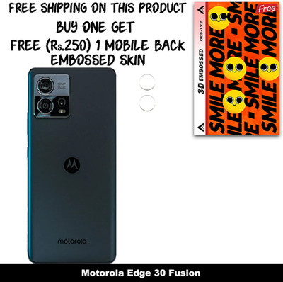 SOMTONE Camera Lens Protector for Motorola Edge 30 Fusion FREE 1 3D EMBOSSED SKIN FOR MOBILE BACK WITH CUT C1S172(Pack of 1)