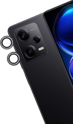 A3sprime Camera Lens Protector for REDMI Note 12 Pro 5G, |Edge to Edge Full Coverage 9H Surface Hardness Bling Diamond Shaped Tempered Glass with Metal Ring Guard Camera Lens Protector|(Pack of 2)