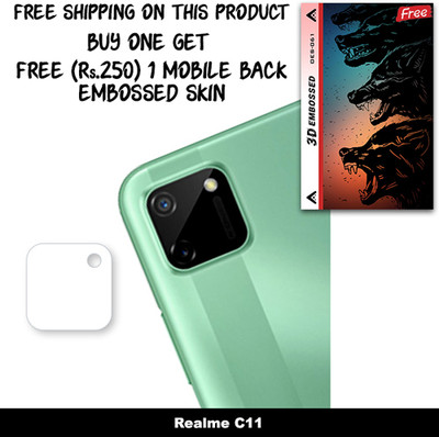 SOMTONE Camera Lens Protector for Realme C11 FREE 1 3D EMBOSSED SKIN FOR MOBILE BACK WITH CUT C1S061(Pack of 1)