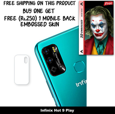 ARBAN Camera Lens Protector for Infinix Hot 9 Play FREE 1 3D EMBOSSED SKIN FOR MOBILE BACK WITH CUT C1S026(Pack of 1)