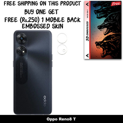 ARBAN Camera Lens Protector for Oppo Reno8 T FREE 1 3D EMBOSSED SKIN FOR MOBILE BACK WITH CUT C1S061(Pack of 1)