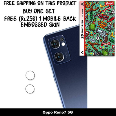ARBAN Camera Lens Protector for Oppo Reno7 5G FREE 1 3D EMBOSSED SKIN FOR MOBILE BACK WITH CUT C1S018(Pack of 1)