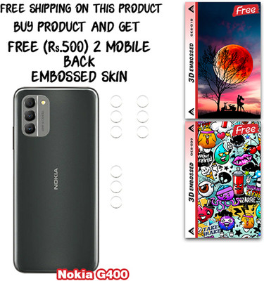 SOMTONE Camera Lens Protector for Nokia G400 WITH FREE 500 RUPEES 2 3D EMBOSSED SKIN FOR MOBILE BACK CS010(Pack of 3)