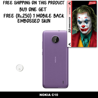 SOMTONE Camera Lens Protector for NOKIA C10 FREE 1 3D EMBOSSED SKIN FOR MOBILE BACK WITH CUT C1S026(Pack of 1)