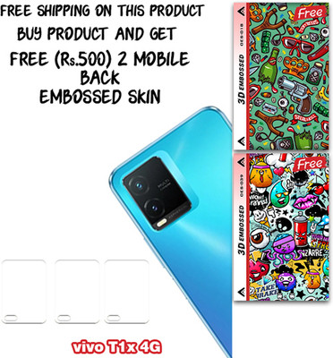 ARBAN Camera Lens Protector for vivo T1x 4G WITH FREE 500 RUPEES 2 3D EMBOSSED SKIN FOR MOBILE BACK CS018(Pack of 3)