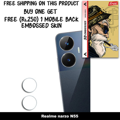 SOMTONE Camera Lens Protector for Realme narzo N55 FREE 1 3D EMBOSSED SKIN FOR MOBILE BACK C1S001(Pack of 1)