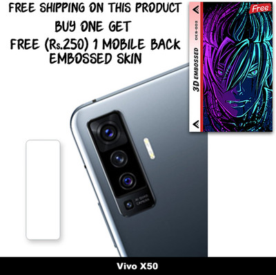 SOMTONE Camera Lens Protector for Vivo X50 FREE 1 3D EMBOSSED SKIN FOR MOBILE BACK WITH CUT C1S002(Pack of 1)