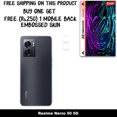 ARBAN Camera Lens Protector for Realme Narzo 50 5G FREE 1 3D EMBOSSED SKIN FOR MOBILE BACK WITH CUT C1S002(Pack of 1)