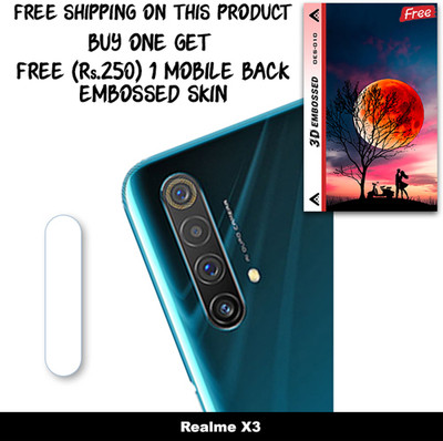 SOMTONE Camera Lens Protector for Realme X3 FREE 1 3D EMBOSSED SKIN FOR MOBILE BACK WITH CUT C1S010(Pack of 1)
