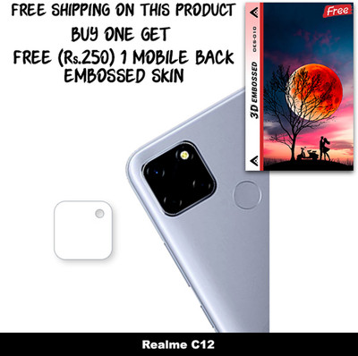 SOMTONE Camera Lens Protector for Realme C12 FREE 1 3D EMBOSSED SKIN FOR MOBILE BACK WITH CUT C1S010(Pack of 1)