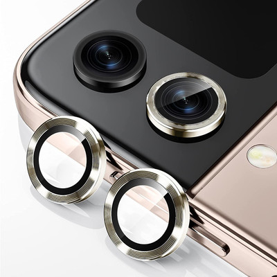 Mobilive Camera Lens Protector for Samsung Galaxy Z Flip 4 Metal Alloy Ring Protector with Glass Protection(Pack of 2)
