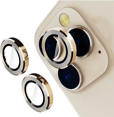 CASECRAFT Camera Lens Protector for Apple iPhone 13 Pro, 13 Pro Max Back Camera Lens Ring Guard ProtectoR (Gold)(Pack of 3)