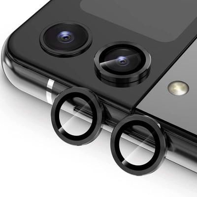 A3sprime Camera Lens Protector for Samsung Galaxy Z Flip4 5G, |Full Coverage 9H Surface Hardness Tempered Glass with Metal Ring Guard Camera Protector|(Pack of 2)
