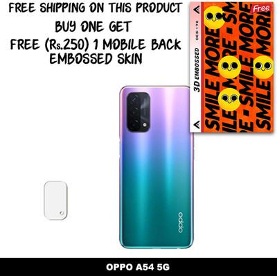 SOMTONE Camera Lens Protector for OPPO A54 5G FREE 1 3D EMBOSSED SKIN FOR MOBILE BACK WITH CUT C1S172(Pack of 1)