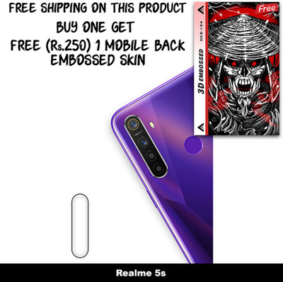 SOMTONE Camera Lens Protector for Realme 5s FREE 1 3D EMBOSSED SKIN FOR MOBILE BACK WITH CUT C1S124(Pack of 1)