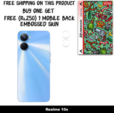 SOMTONE Camera Lens Protector for Realme 10s FREE 1 3D EMBOSSED SKIN FOR MOBILE BACK WITH CUT C1S018(Pack of 1)