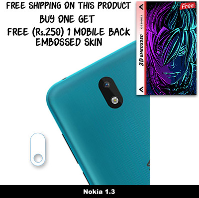 ARBAN Camera Lens Protector for Nokia 1.3 FREE 1 3D EMBOSSED SKIN FOR MOBILE BACK WITH CUT C1S002(Pack of 1)