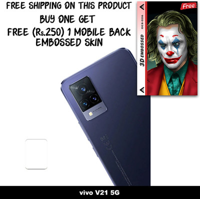 ARBAN Camera Lens Protector for vivo V21 5G FREE 1 3D EMBOSSED SKIN FOR MOBILE BACK WITH CUT C1S026(Pack of 1)