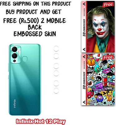 ARBAN Camera Lens Protector for Infinix Hot 12 Play WITH FREE 500 RUPEES 2 3D EMBOSSED SKIN FOR MOBILE BACK CS026(Pack of 3)