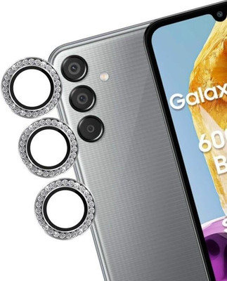A3sprime Camera Lens Protector for Samsung Galaxy M15 5G Prime Edition|Edge To Edge Full Coverage 9H Hardness Bling Diamond Shaped Scratch Resistant Tempered Glass with Metal Ring Guard Camera Lens Protector|(Pack of 3)