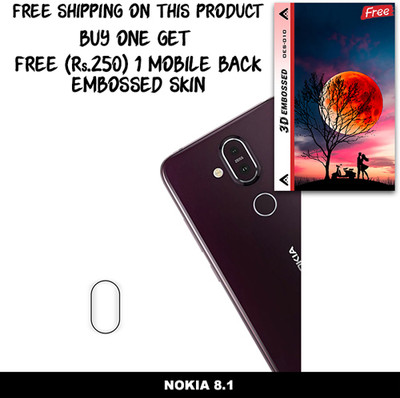 SOMTONE Camera Lens Protector for NOKIA 8.1 FREE 1 3D EMBOSSED SKIN FOR MOBILE BACK WITH CUT C1S010(Pack of 1)