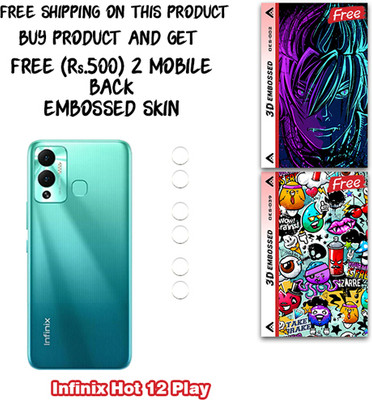 ARBAN Camera Lens Protector for Infinix Hot 12 Play WITH FREE 500 RUPEES 2 3D EMBOSSED SKIN FOR MOBILE BACK CS002(Pack of 3)