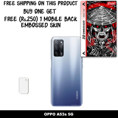 SOMTONE Camera Lens Protector for OPPO A53s 5G FREE 1 3D EMBOSSED SKIN FOR MOBILE BACK WITH CUT C1S124(Pack of 1)