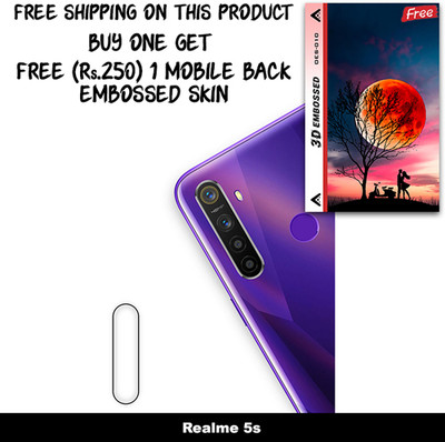 ARBAN Camera Lens Protector for Realme 5s FREE 1 3D EMBOSSED SKIN FOR MOBILE BACK WITH CUT C1S010(Pack of 1)