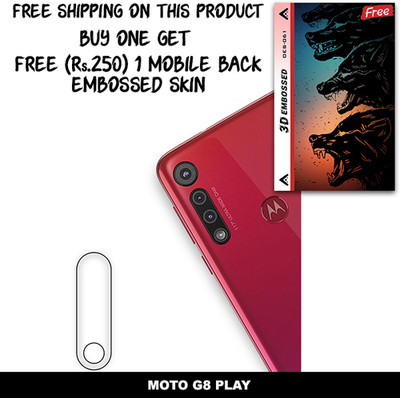 ARBAN Camera Lens Protector for MOTO G8 PLAY FREE 1 3D EMBOSSED SKIN FOR MOBILE BACK WITH CUT C1S061(Pack of 1)