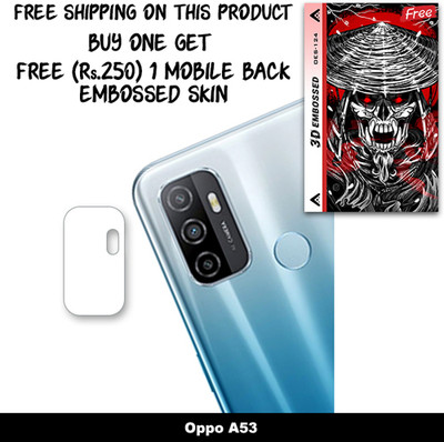 ARBAN Camera Lens Protector for Oppo A53 FREE 1 3D EMBOSSED SKIN FOR MOBILE BACK WITH CUT C1S124(Pack of 1)