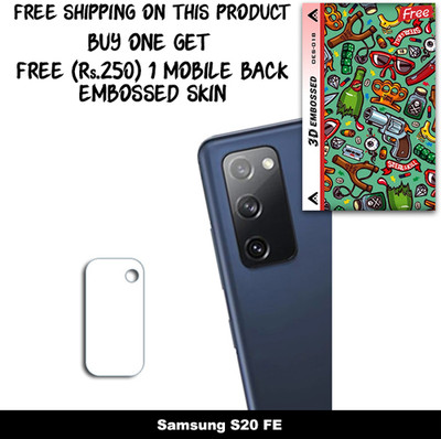 SOMTONE Camera Lens Protector for Samsung S20 FE FREE 1 3D EMBOSSED SKIN FOR MOBILE BACK WITH CUT C1S018(Pack of 1)