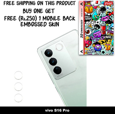 SOMTONE Camera Lens Protector for vivo S16 Pro FREE 1 3D EMBOSSED SKIN FOR MOBILE BACK WITH CUT C1S039(Pack of 1)