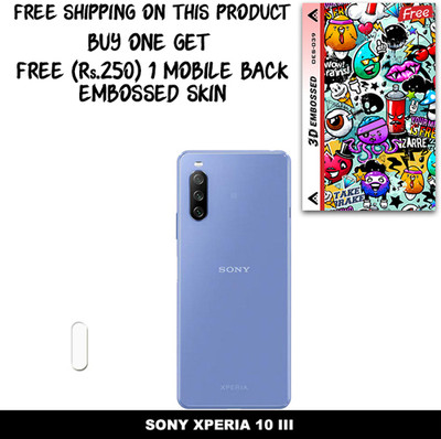 SOMTONE Camera Lens Protector for SONY XPERIA 10 III FREE 1 3D EMBOSSED SKIN FOR MOBILE BACK WITH CUT C1S039(Pack of 1)