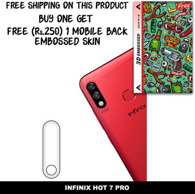 SOMTONE Camera Lens Protector for INFINIX HOT 7 PRO FREE 1 3D EMBOSSED SKIN FOR MOBILE BACK WITH CUT C1S018(Pack of 1)