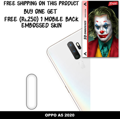 ARBAN Camera Lens Protector for OPPO A5 2020 FREE 1 3D EMBOSSED SKIN FOR MOBILE BACK WITH CUT C1S026(Pack of 1)